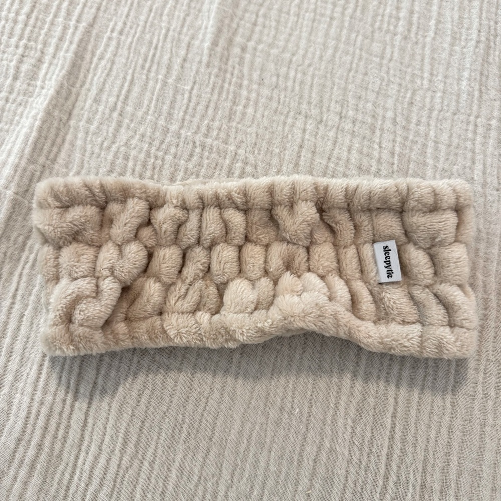 SLEEPY TIE The Cloudpuff Headband Soft Beige Headband